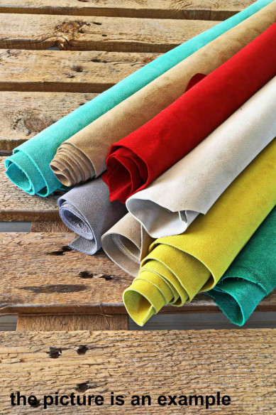 Leather SUEDE and NUBUCK remnants - big size cutouts - solid colors, light SUMMER colors, crafting italian leather scraps