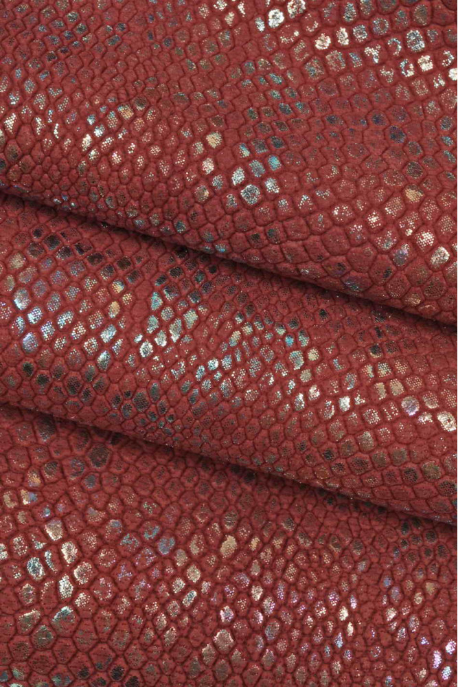 HOLOGRAPHIC python printed leather...