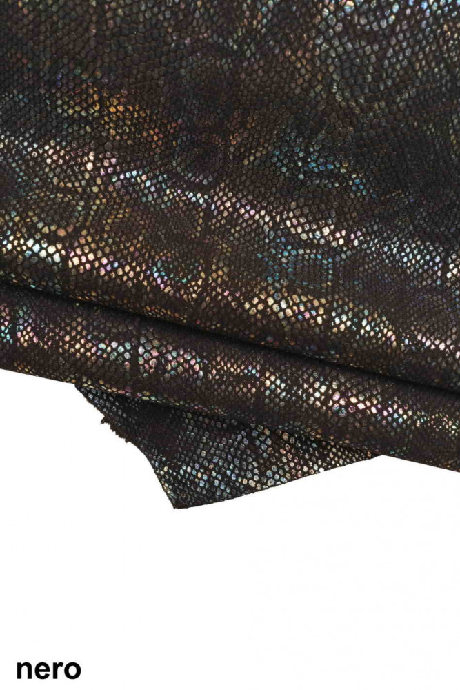 HOLOGRAPHIC python printed leather...
