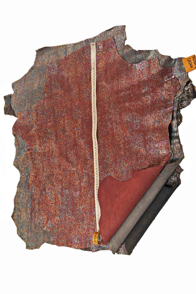 HOLOGRAPHIC python printed leather...