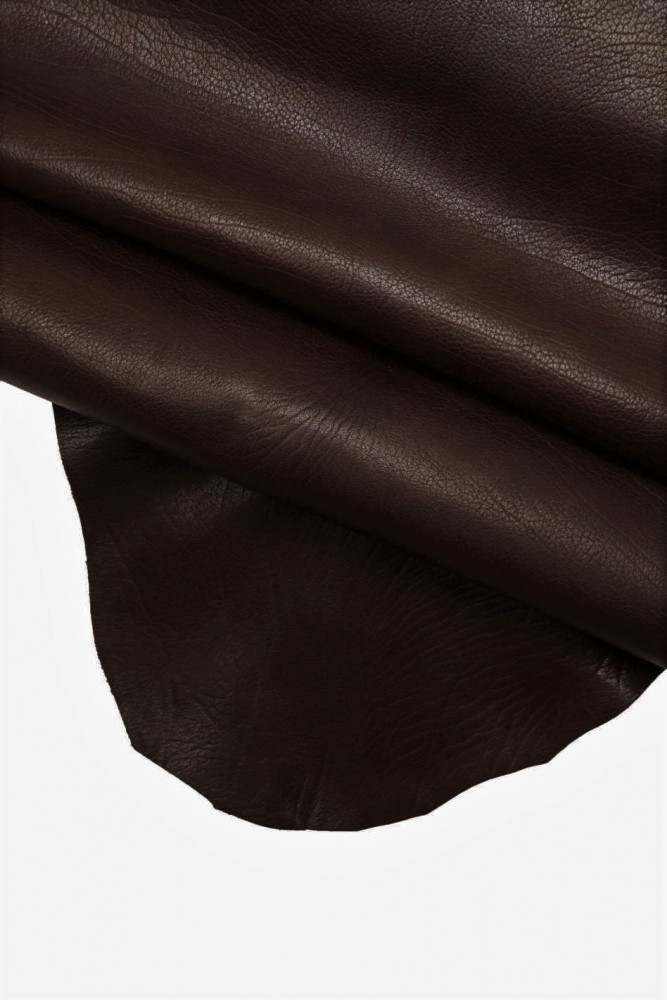 BROWN super sporty leather hide, baby calfskin with light pearl, distressed, silky touch, vintage look skin