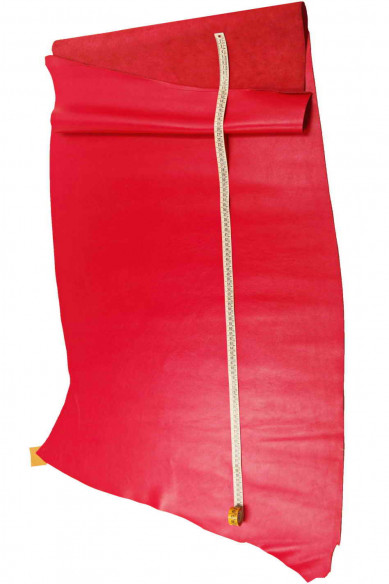 FUCHSIA glossy leather hide, dark pink milled cowhide with light pebble grain, sporty soft calfskin, 1.5 - 1.6 mm