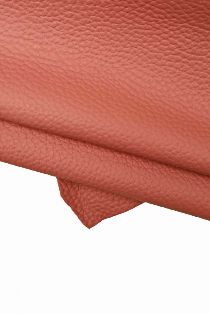 Dark pink SPORTY leather hide, big dollar print cowhide, pebble grain printed cowhide