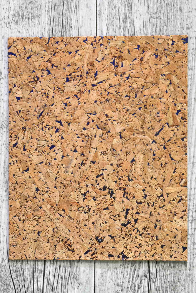 CORK LEATHER -  abstract color blue -...
