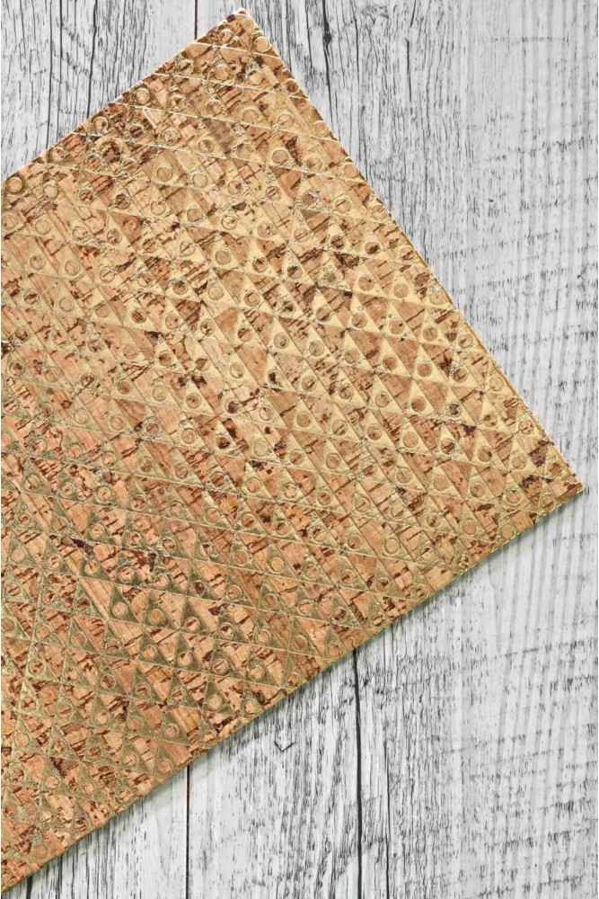 Leather backed cork sheets - gold...