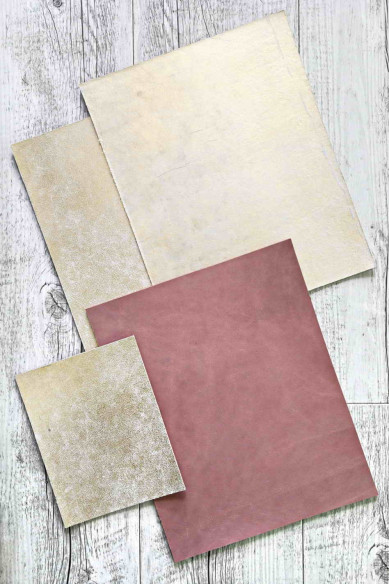 Leather backed cork sheets - gold geometric print - cork applied to gold and white cowhide leather 6x4,8 / 8x10 / 12x12 "