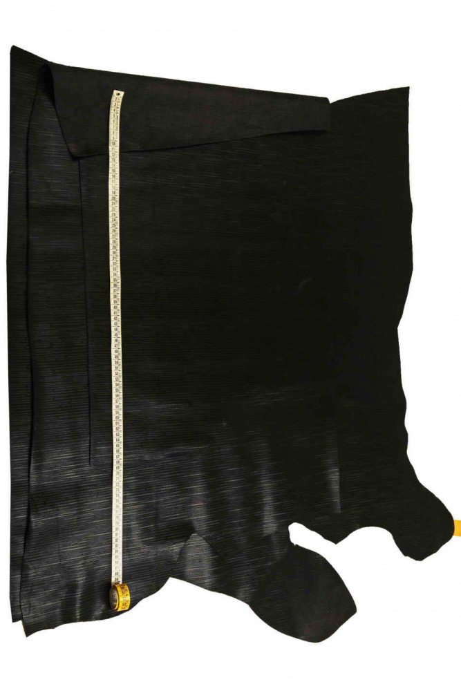 Black 3D print leather hide, semi...