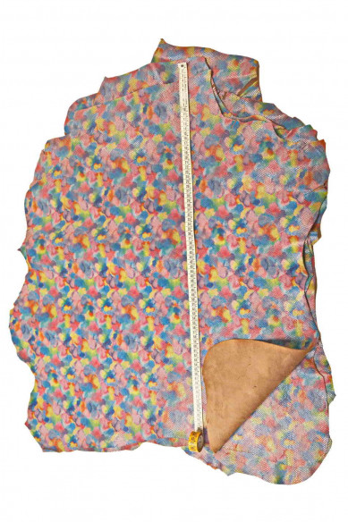 Pellame MULTICOLOR con stampa pitone, pelle fantasia colorata e stampa rettile lucida, morbidezza media