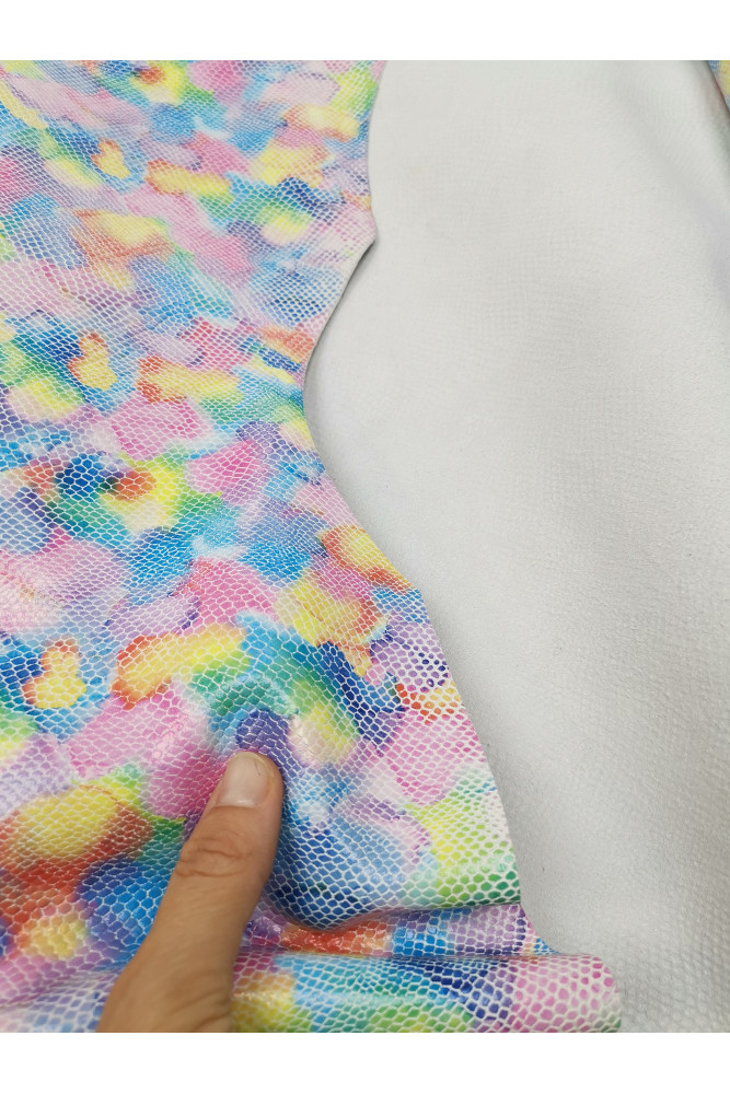 MULTICOLOR python printed leather...