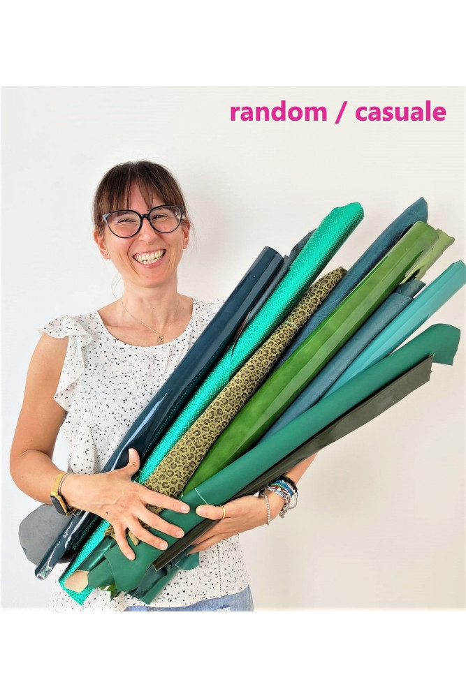 Full Leather skins GREEN color Random...