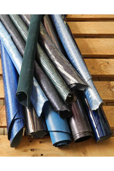 Pelli intere, color BLU, assortimento casuale, mix di fantasie, stampe e tinta unita, ideali per l'artigianato 3 pelli / 6 pelli