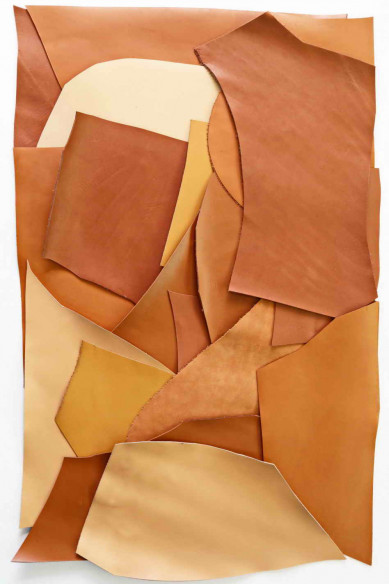 SMOOTH calf SCRAPS bag, solid color various tones of natural brown, finishings various from 1.0 to 1.8 mm(3-4 oz)  1 lbs - 2lbs