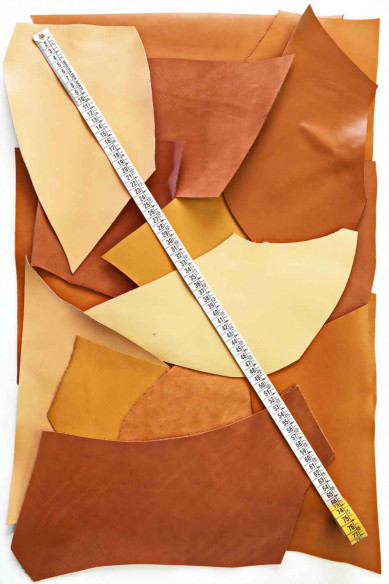 SMOOTH calf SCRAPS bag, solid color various tones of natural brown, finishings various from 1.0 to 1.8 mm(3-4 oz)  1 lbs - 2lbs