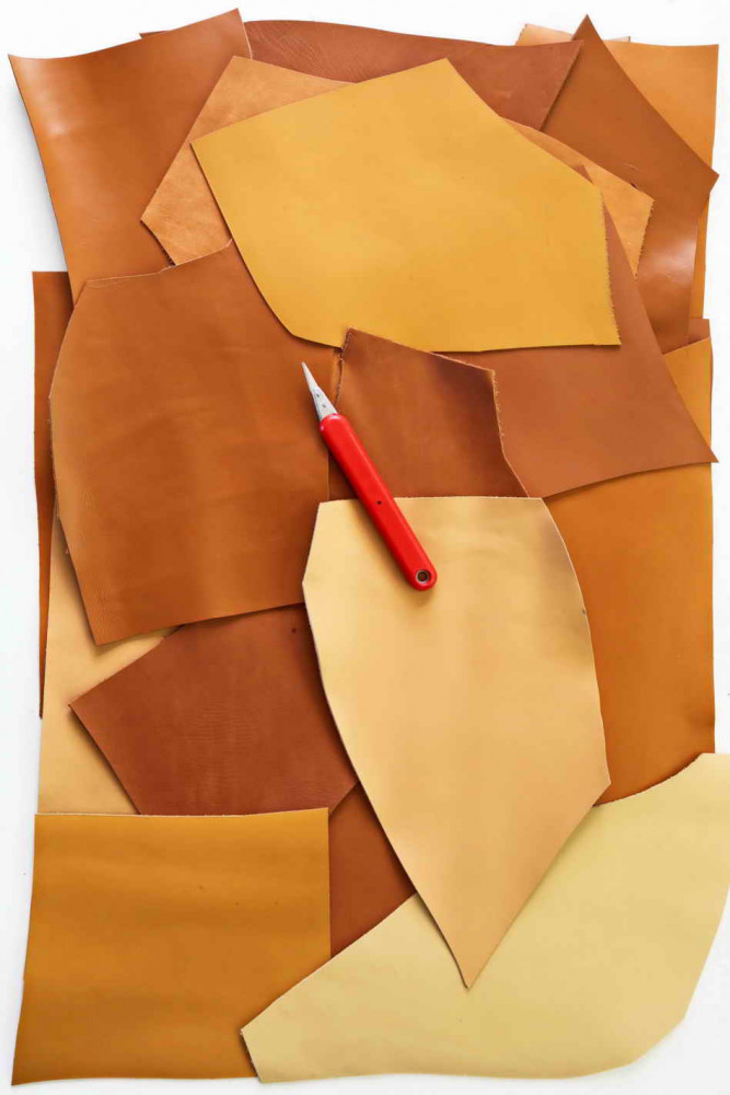 SMOOTH calf SCRAPS bag, solid color...