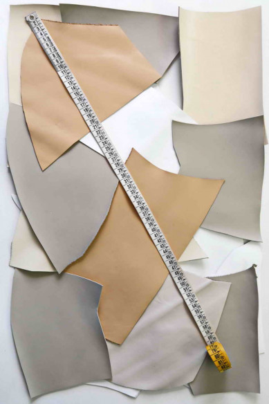 SMOOTH calf SCRAPS bag, solid color different tones of white cream beige, finishings various from 1.0 to 1.3 mm(2-3 oz)   1 lbs