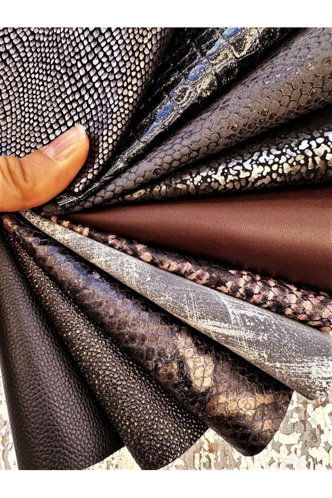 10 Ritagli di pellami unici...