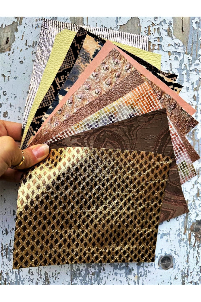 10 Selected leather scraps,...