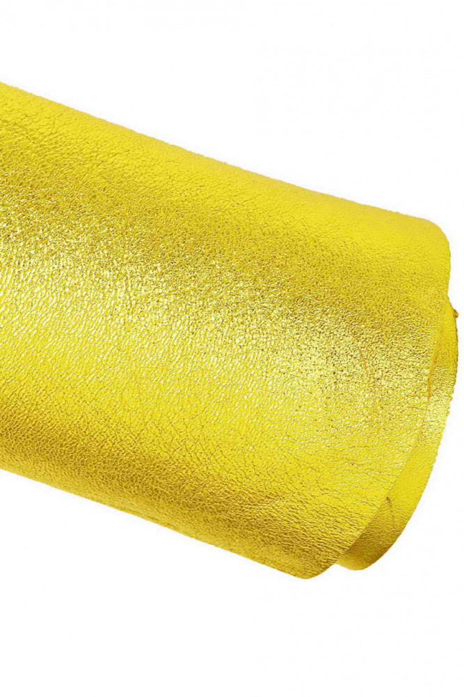 YELLOW metallic leather skin, soft...