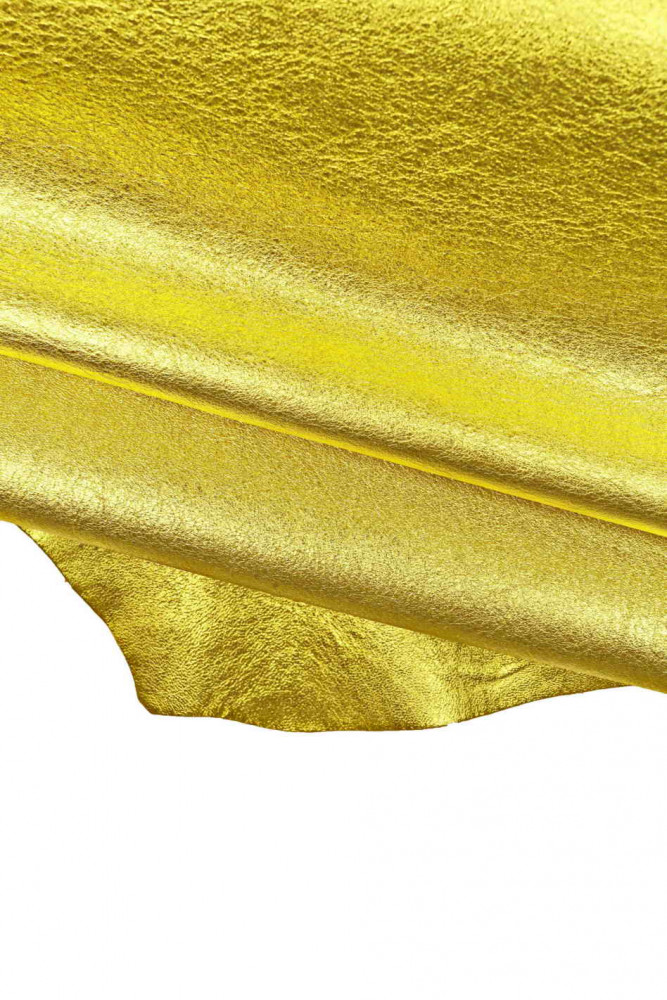 YELLOW metallic leather skin, soft...