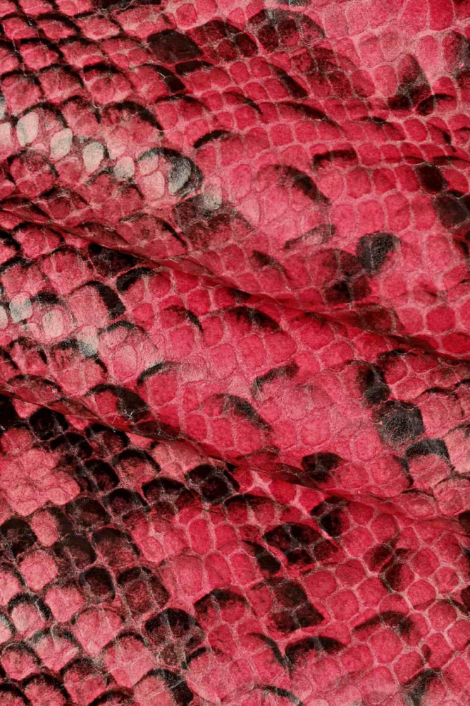 Pellame STAMATO pitone rosa nero,...