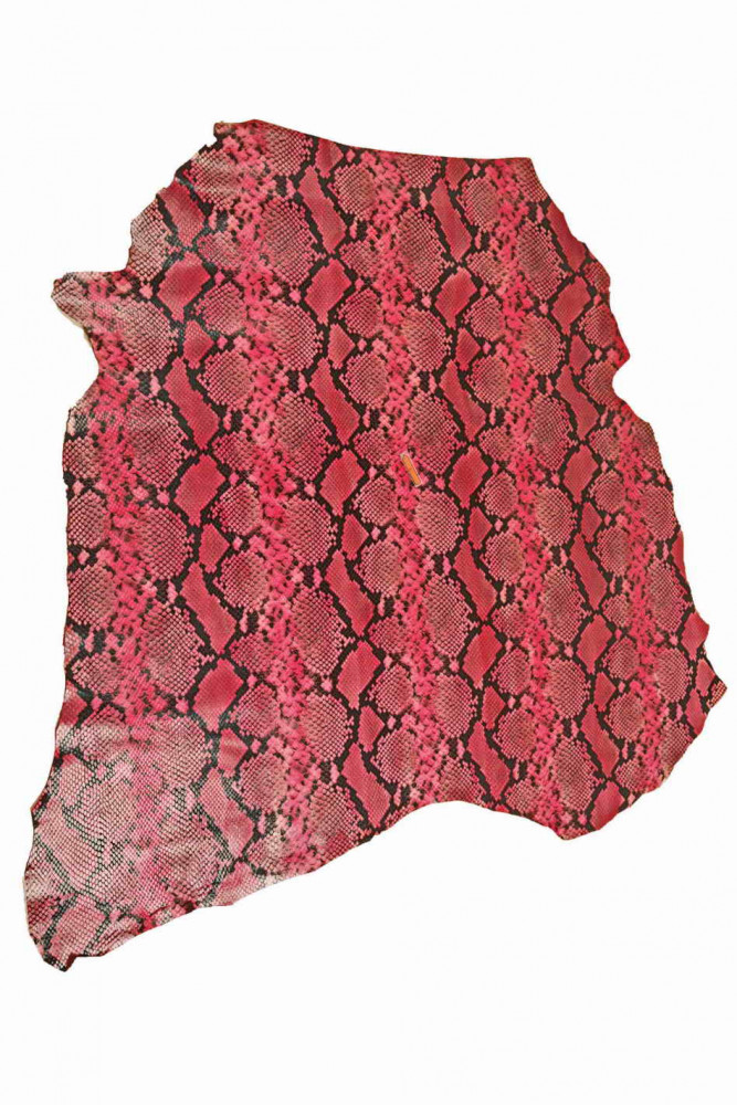 Pink black PYTHON printed leather...