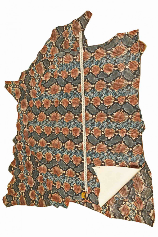 Green brown light blue SNAKE textured...