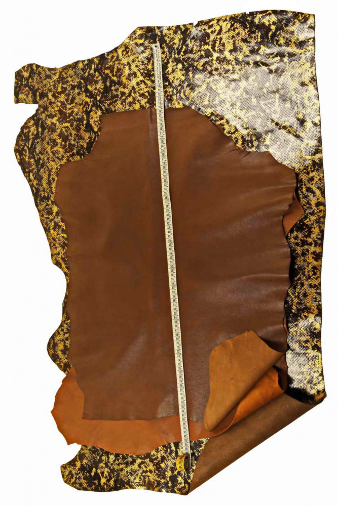 3 BROWN goatskins, boundle of 2 solid...