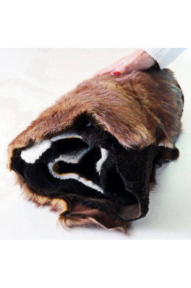 SHEARLING FUR pieces, random assortment, colors various, sheepskin remnants   5 pieces