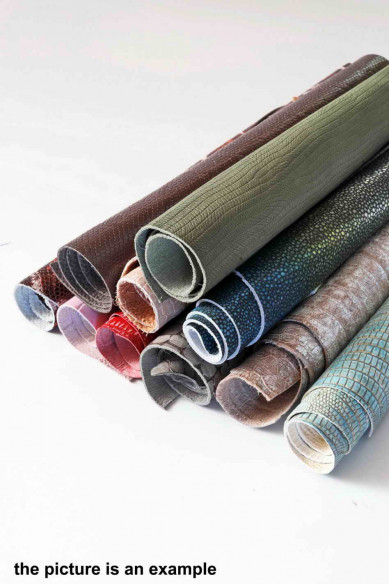 Mix leather scraps -PYTHON, CROC, TEJUS textured- fancy textures, colors and softness various, 10 italian leather pcs for craft