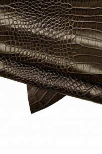 BROWN crocodile embossed...