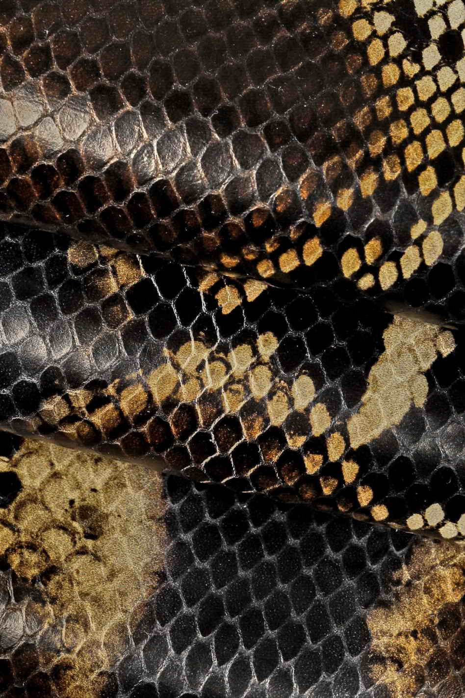 Blue brown beige PYTHON textured leather hide, glossy reptile printed ...