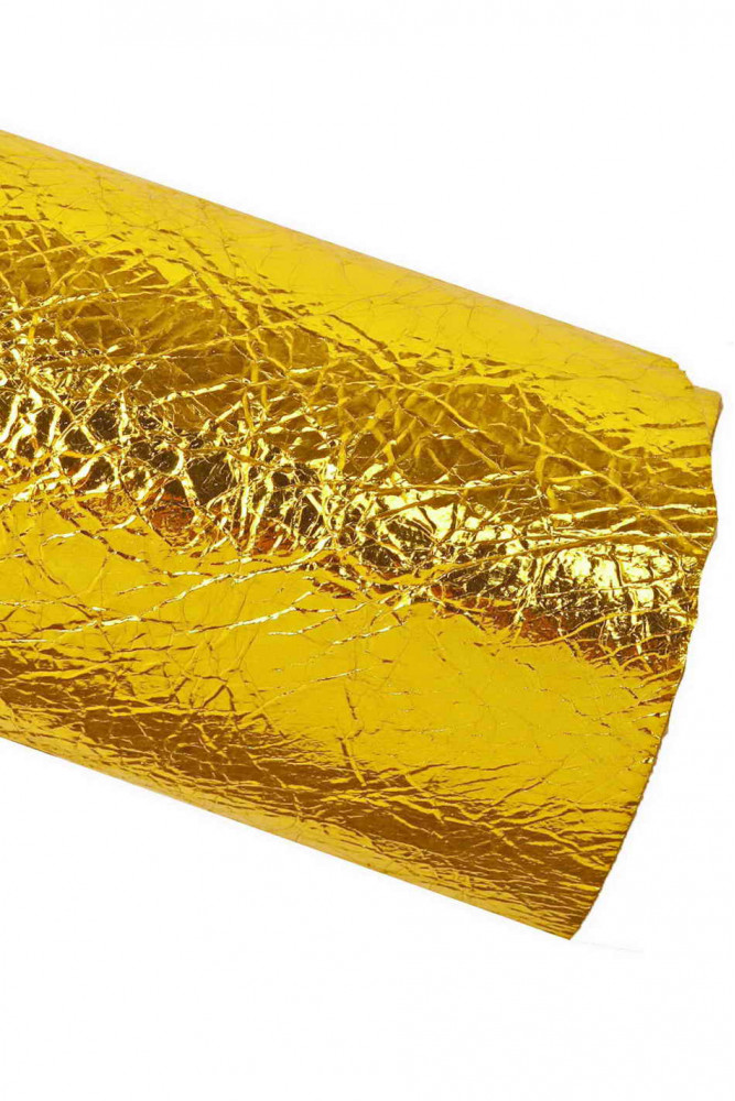 Yellow METALLIC leather skin,...
