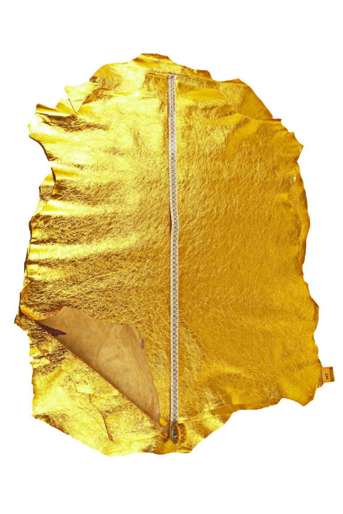Yellow METALLIC leather skin,...