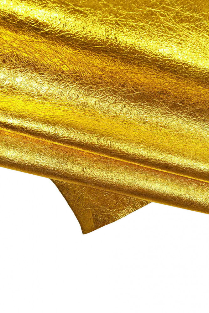 Yellow METALLIC leather skin,...