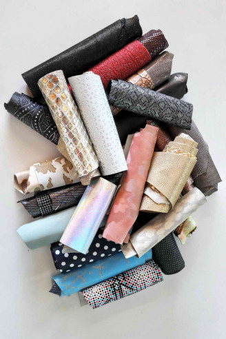 Leather luxury printed and metallic...