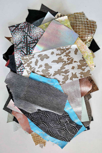 Leather luxury printed and metallic...