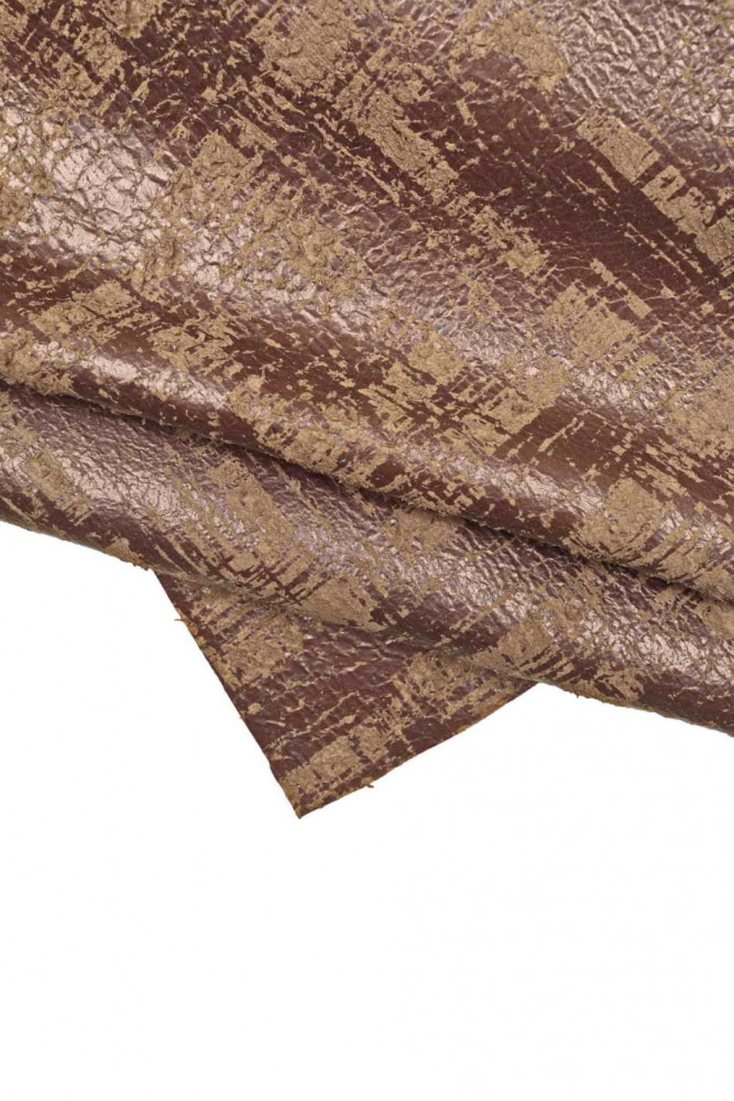 PURPLE vintage leather skin, sporty distressed goatskin, soft metallic textured hide