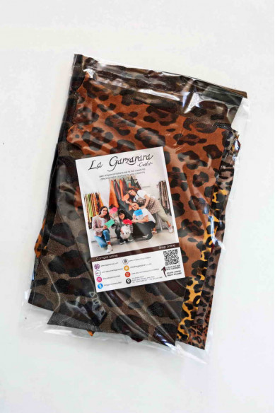Sacchetto di ritagli di pelle miste, STAMPA LEOPARDO, lamine, fantasie e morbidezze varie   0,300 kg