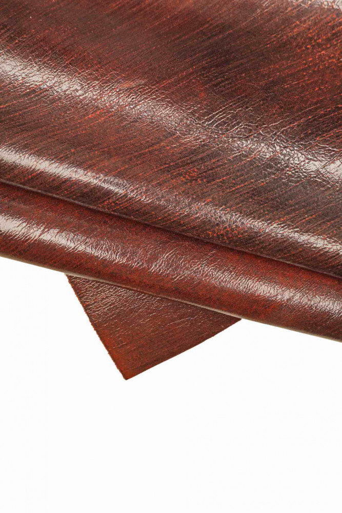 Pellame LUCIDO rosso nero, vitello...