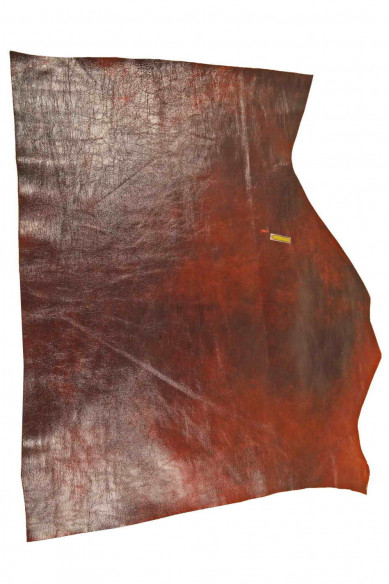 Pellame LUCIDO rosso nero, vitello sportivo con chiaro scuri, pelle rossa e nera vintage morbida