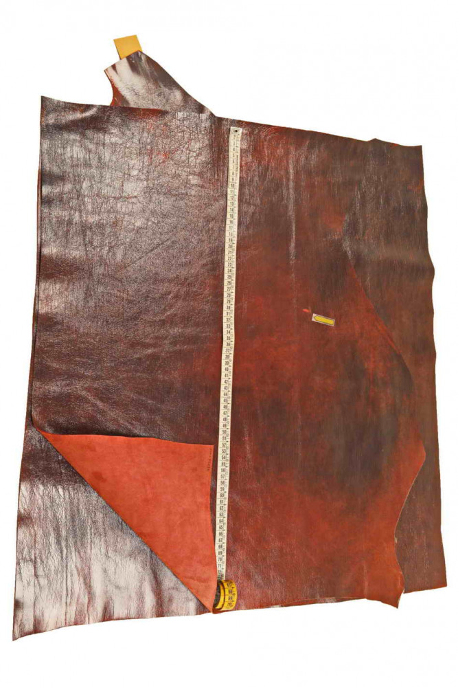 Pellame LUCIDO rosso nero, vitello...