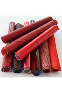 Mix LEATHER scraps - RED...