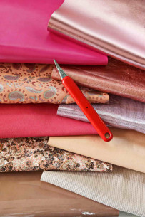 LEATHER scraps - PINK color... 2