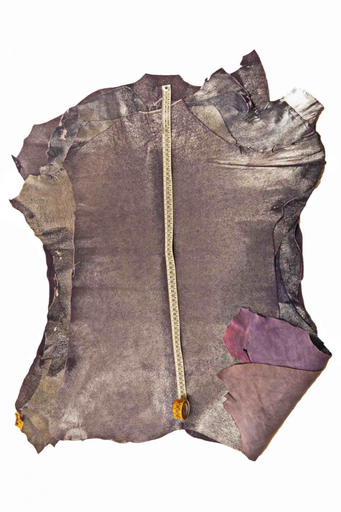 Purple METALLIC hair on leather hide,...