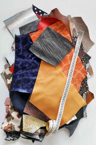 Sacchetto di ritagli di pellami di fantasia MIX  - 300 gr, 500 gr e 1 kg -