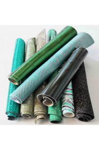 LEATHER scraps - GREEN...
