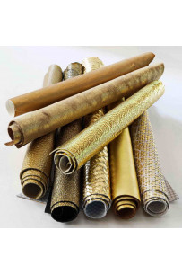 LEATHER scraps - GOLD color...