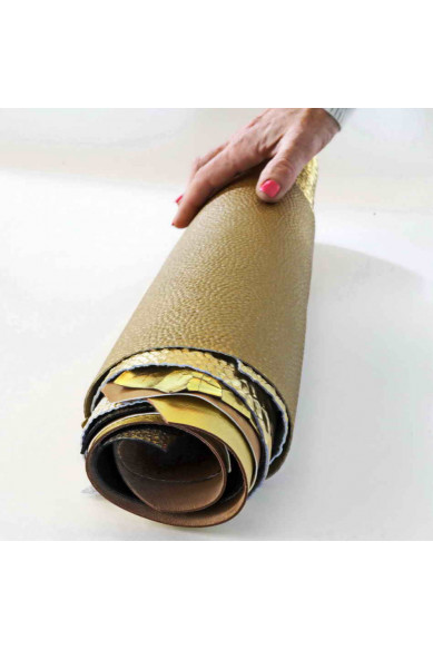 LEATHER scraps - GOLD color - fancy textures, solid color and softness various, italian leather pieces   1 lbs