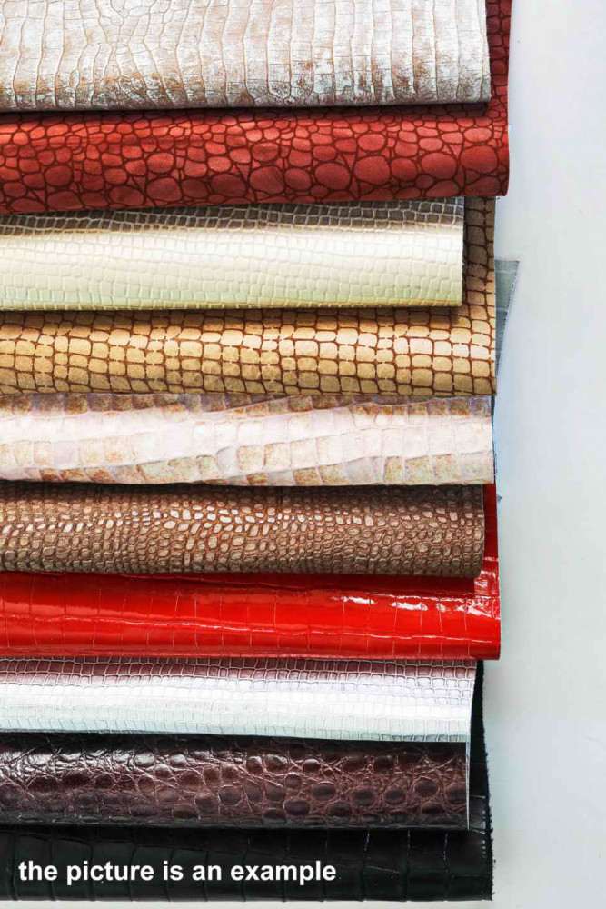 Mix leather scraps - CROC textured -...