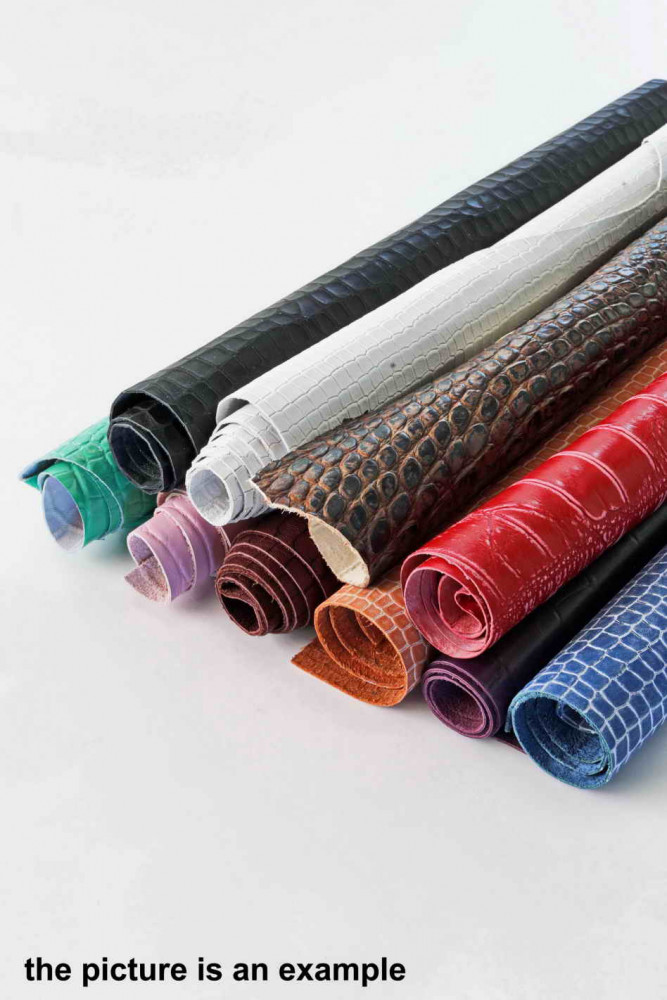 Mix leather scraps - CROC textured -...
